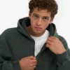 Sudadera con capucha y cremallera extragrande de algodón orgánico - Blanco óptico