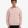 Sudadera con capucha y cremallera oversize orgánica - Rosa descolorido