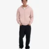 Sudadera con capucha y cremallera oversize orgánica - Rosa descolorido