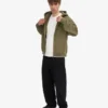 Sudadera con capucha y cremallera oversize orgánica - Verde oliva apagado