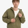 Sudadera con capucha y cremallera oversize orgánica - Verde oliva apagado
