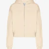 Sudadera corta con capucha y cremallera orgánica - Blanco marfil