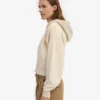 Sudadera corta con capucha y cremallera orgánica - Blanco marfil