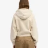 Sudadera corta con capucha y cremallera orgánica - Blanco marfil