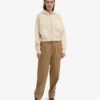 Sudadera corta con capucha y cremallera orgánica - Blanco marfil