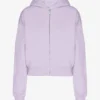 Sudadera corta con capucha y cremallera orgánica - Lavanda suave