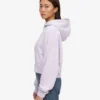 Sudadera corta con capucha y cremallera orgánica - Lavanda suave
