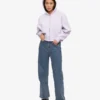 Sudadera corta con capucha y cremallera orgánica - Lavanda suave