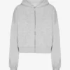 Sudadera corta con capucha y cremallera orgánica - Mezcla de colores nieve