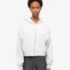 Sudadera corta con capucha y cremallera orgánica - Mezcla de colores nieve