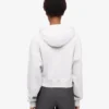 Sudadera corta con capucha y cremallera orgánica - Mezcla de colores nieve