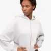 Sudadera corta con capucha y cremallera orgánica - Mezcla de colores nieve
