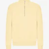Sudadera orgánica con jerséu de media cremallera - Amarillo suave