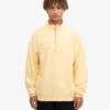 Sudadera orgánica con jerséu de media cremallera - Amarillo suave