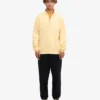 Sudadera orgánica con jerséu de media cremallera - Amarillo suave