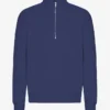 Sudadera orgánica con jerséu de media cremallera - Azul marino