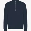 Sudadera orgánica con jerséu de media cremallera - Azul marino