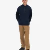 Sudadera orgánica con jerséu de media cremallera - Azul marino