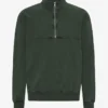 Sudadera orgánica con jerséu de media cremallera - Bosque de medianoche