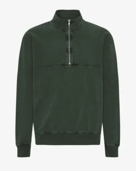 Sudadera orgánica con jerséu de media cremallera - Bosque de medianoche