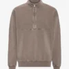 Sudadera orgánica con jerséu de media cremallera - Caqui descolorido