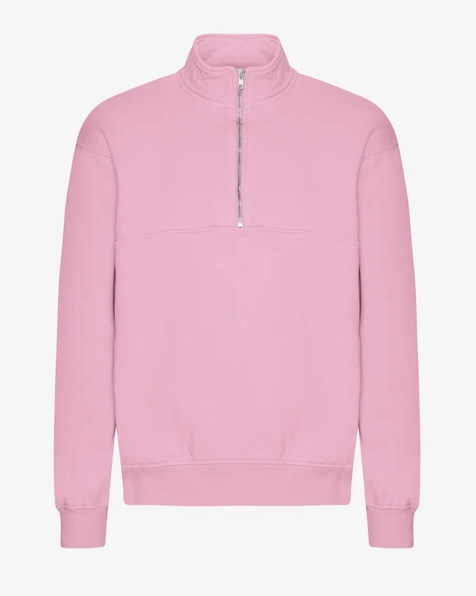 Sudadera orgánica con jerséu de media cremallera - Flor de cerezo