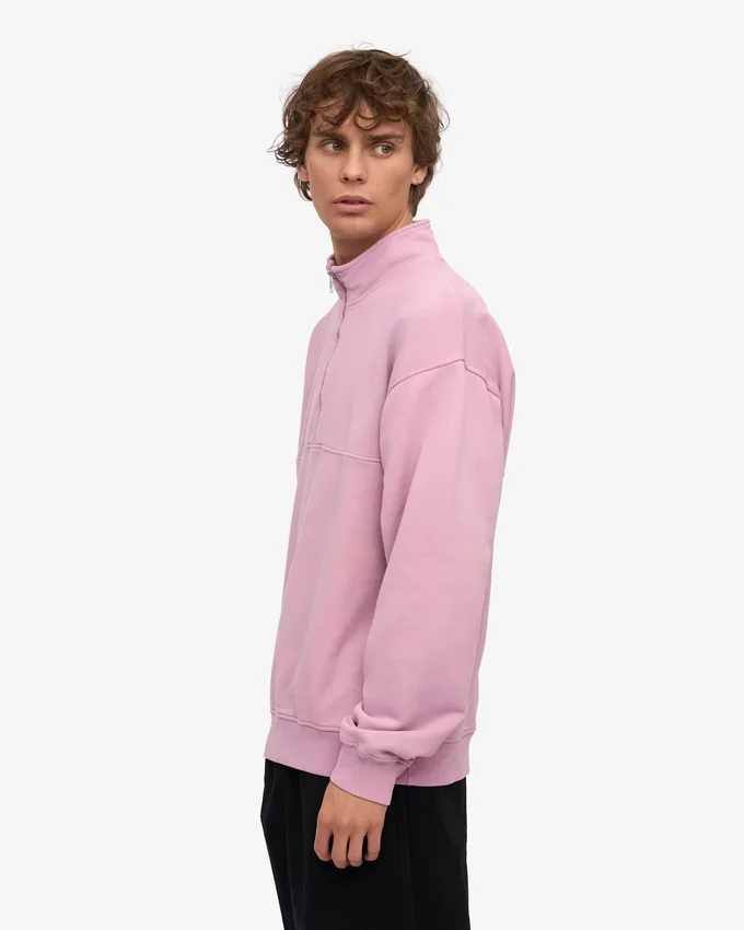 Sudadera orgánica con jerséu de media cremallera - Flor de cerezo