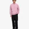 Sudadera orgánica con jerséu de media cremallera - Flor de cerezo