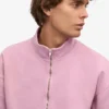 Sudadera orgánica con jerséu de media cremallera - Flor de cerezo