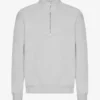 Sudadera orgánica con jerséu de media cremallera - Gris deslavado