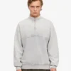 Sudadera orgánica con jerséu de media cremallera - Gris deslavado