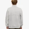 Sudadera orgánica con jerséu de media cremallera - Gris deslavado