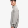 Sudadera orgánica con jerséu de media cremallera - Gris jaspeado