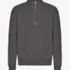 Sudadera orgánica con jerséu de media cremallera - Gris lava