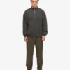 Sudadera orgánica con jerséu de media cremallera - Gris lava