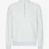 Sudadera orgánica con jerséu de media cremallera - Mezcla de nieve