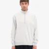 Sudadera orgánica con jerséu de media cremallera - Mezcla de nieve