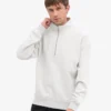 Sudadera orgánica con jerséu de media cremallera - Mezcla de nieve