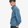 Sudadera orgánica con jerséu de media cremallera - Índigo descolorido