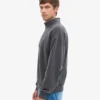 Sudadera orgánica con jerséu de media cremallera - Negro descolorido