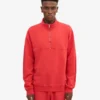 Sudadera orgánica con jerséu de media cremallera - Rojo mandarina