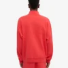 Sudadera orgánica con jerséu de media cremallera - Rojo mandarina