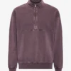 Sudadera orgánica con jerséu de media cremallera - Uva descolorida