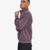 Sudadera orgánica con jerséu de media cremallera - Uva descolorida