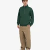 Sudadera orgánica con jerséu de media cremallera - Verde esmeralda