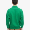 Sudadera orgánica con jerséu de media cremallera - Verde Kelly
