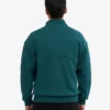 Sudadera orgánica con jerséu de media cremallera - Verde océano