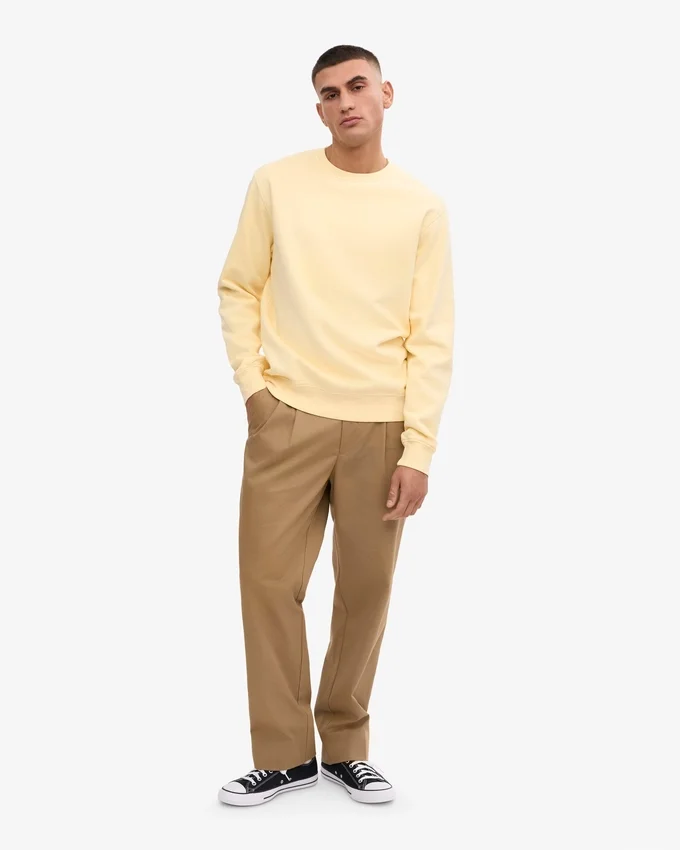 Suéter Classic Organic de cuello redondo - Amarillo suave