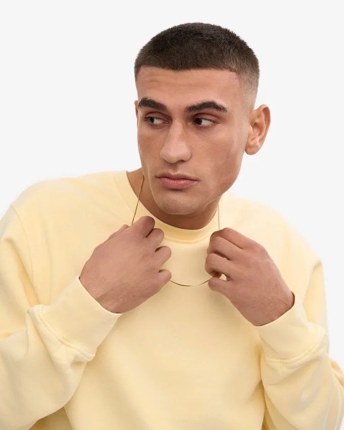 Suéter Classic Organic de cuello redondo - Amarillo suave