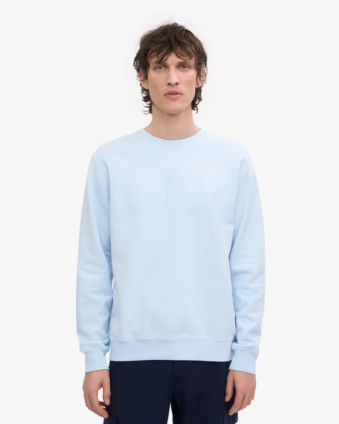 Suéter Classic Organic de cuello redondo - Azul polar
